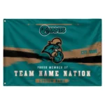 Coastal Carolina Chanticleers House Flag Customized Brushed Streaks Green Best Selling