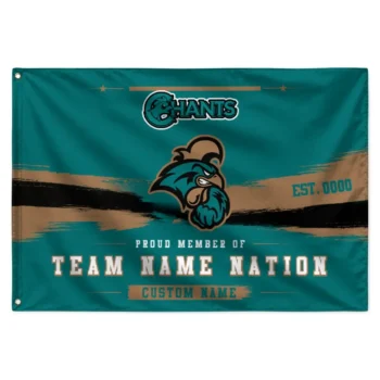 Coastal Carolina Chanticleers House Flag Customized Brushed Streaks Green Best Selling