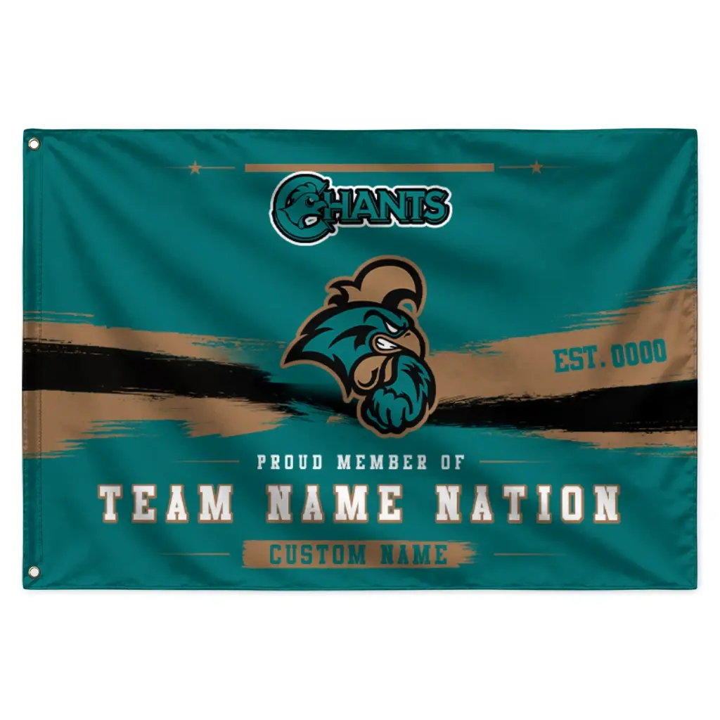 Coastal Carolina Chanticleers House Flag Customized Brushed Streaks Green Best Selling Coastal Carolina Chanticleers House Flag Customized Brushed Streaks Green Best Selling