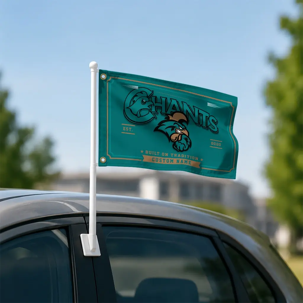 Coastal Carolina Chanticleers House Flag Customized Ornate Border Green Latest Model Coastal Carolina Chanticleers House Flag Customized Ornate Border Green Latest Model