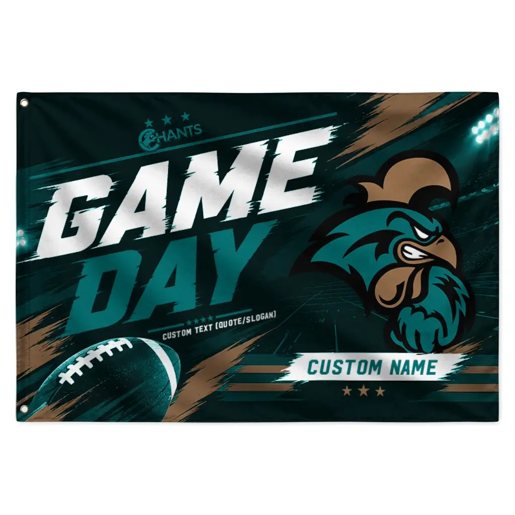 Coastal Carolina Chanticleers House Flag Personalized Action Streaks Green Best Selling Coastal Carolina Chanticleers House Flag Personalized Action Streaks Green Best Selling