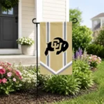 Colorado Buffaloes Garden Flag Custom Chevron Stripes Gold Best Selling