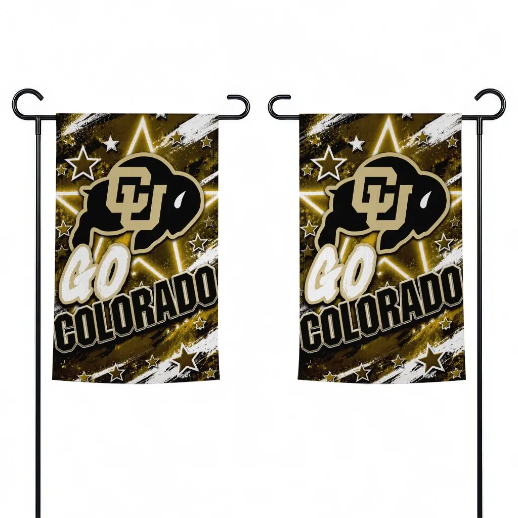 Colorado Buffaloes Garden Flag Customized Glowing Star Gold Fashion Forward Colorado Buffaloes Garden Flag Customized Glowing Star Gold Fashion Forward