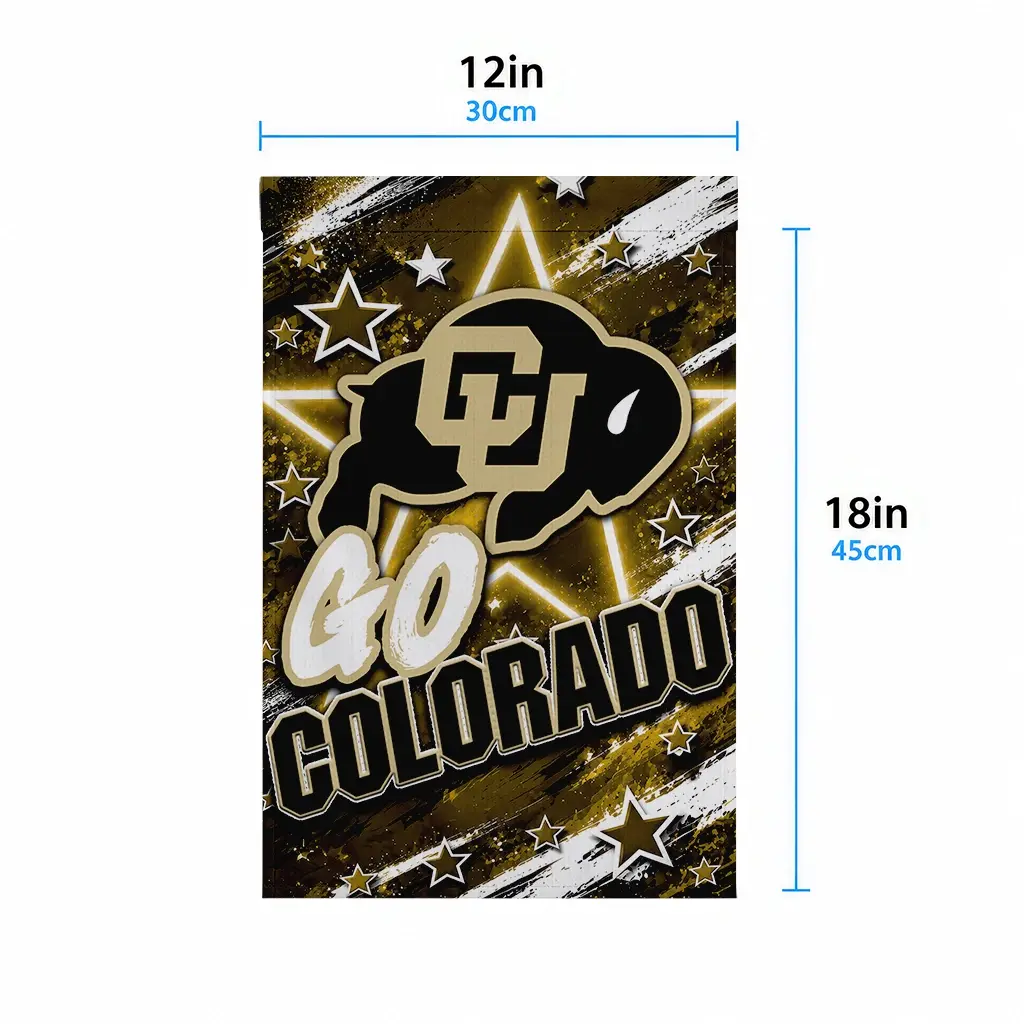 Colorado Buffaloes Garden Flag Customized Glowing Star Gold High Quality Colorado Buffaloes Garden Flag Customized Glowing Star Gold High Quality