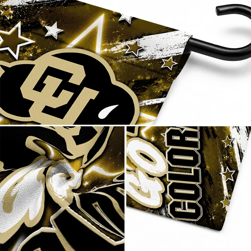 Colorado Buffaloes Garden Flag Customized Glowing Star Gold Latest Model Colorado Buffaloes Garden Flag Customized Glowing Star Gold Latest Model
