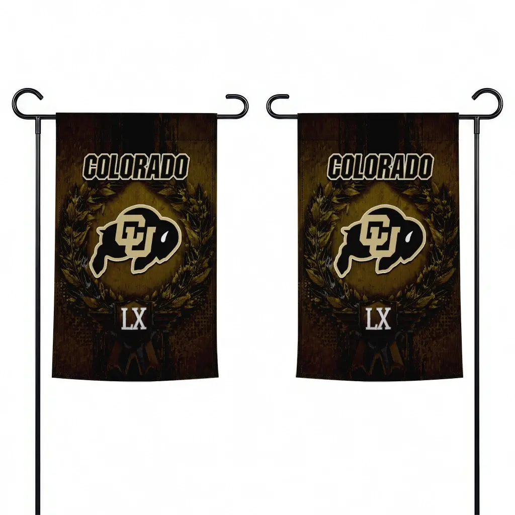 Colorado Buffaloes Garden Flag Personalized Laurel Wreath Gold Fashion Forward Colorado Buffaloes Garden Flag Personalized Laurel Wreath Gold Fashion Forward