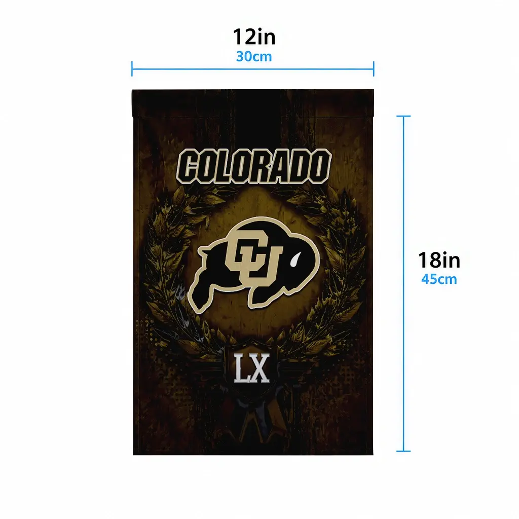 Colorado Buffaloes Garden Flag Personalized Laurel Wreath Gold High Quality Colorado Buffaloes Garden Flag Personalized Laurel Wreath Gold High Quality