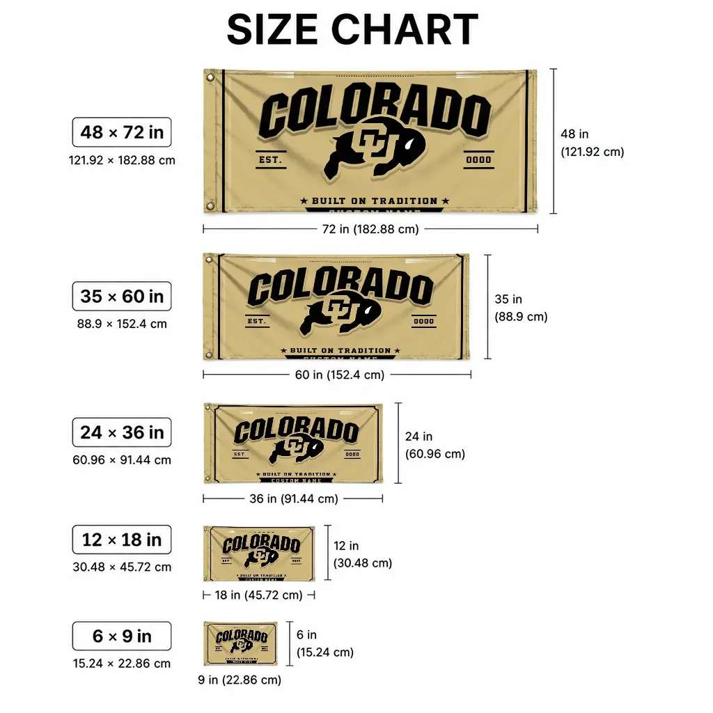 Colorado Buffaloes House Flag Custom Ornate Border Gold High Quality Colorado Buffaloes House Flag Custom Ornate Border Gold High Quality