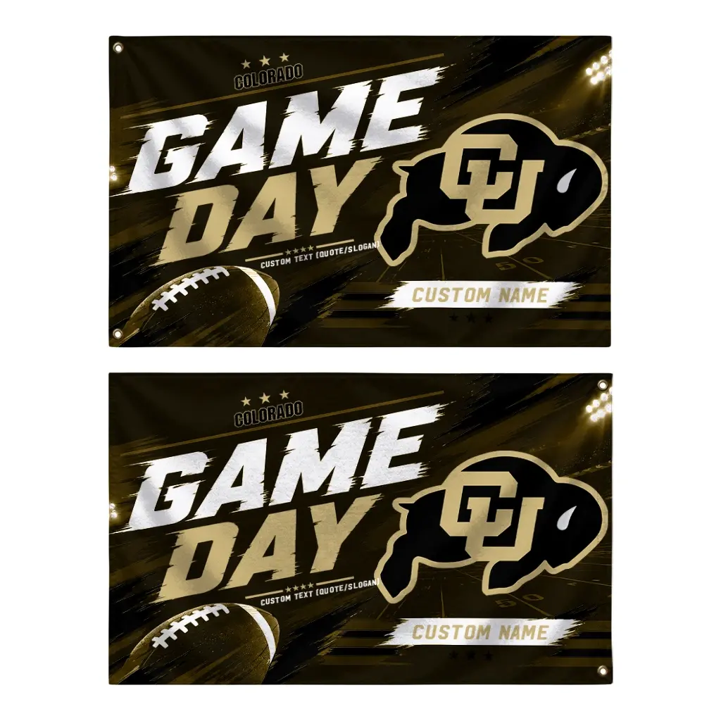 Colorado Buffaloes House Flag Customized Action Streaks Gold Fashion Forward Colorado Buffaloes House Flag Customized Action Streaks Gold Fashion Forward