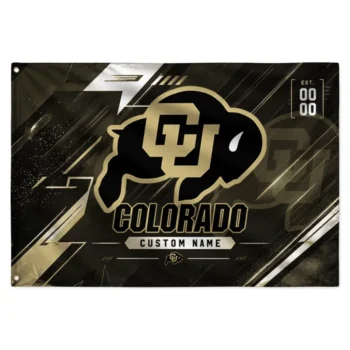 Colorado Buffaloes House Flag Personalized Speed Slashes Gold Best Selling
