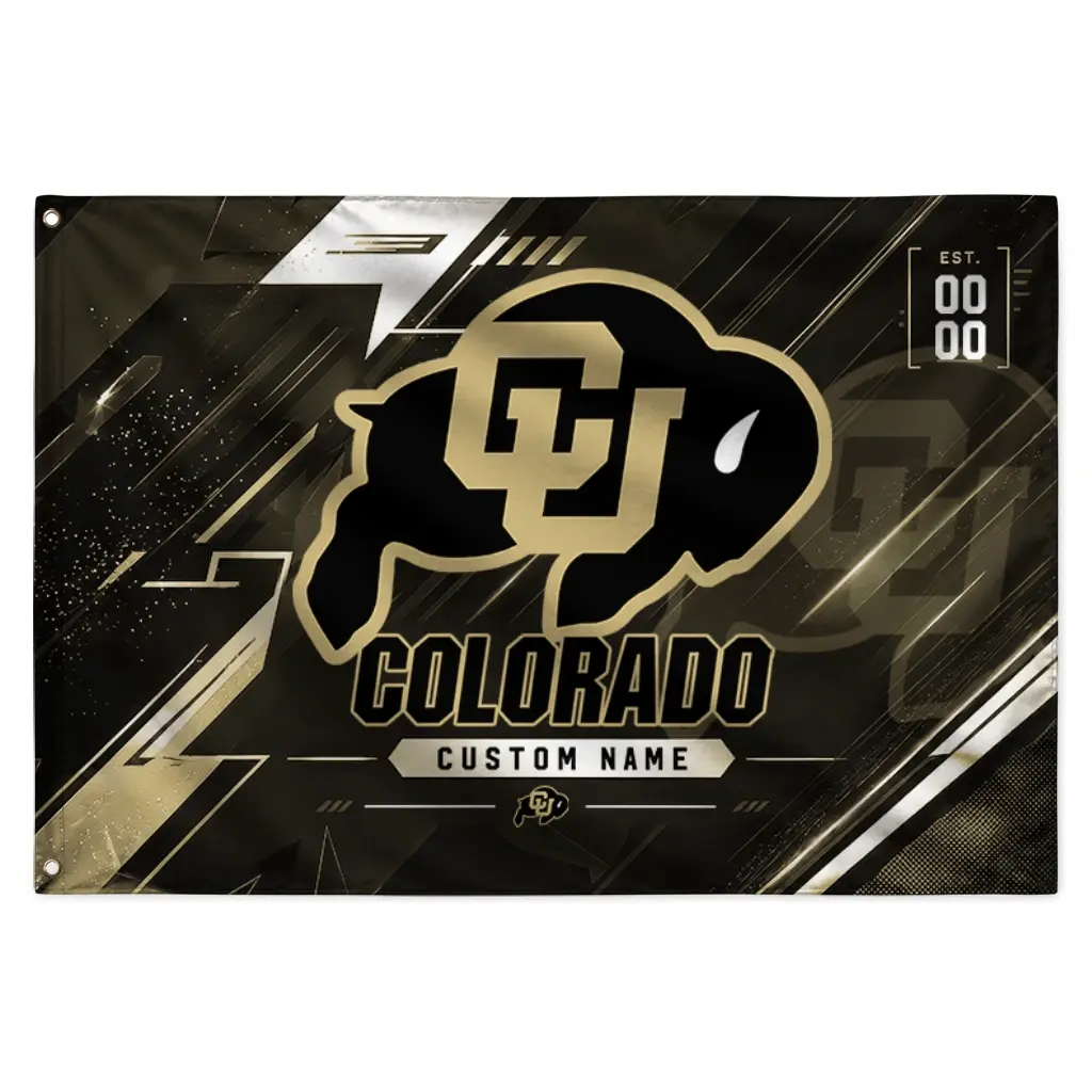 Colorado Buffaloes House Flag Personalized Speed Slashes Gold Best Selling Colorado Buffaloes House Flag Personalized Speed Slashes Gold Best Selling