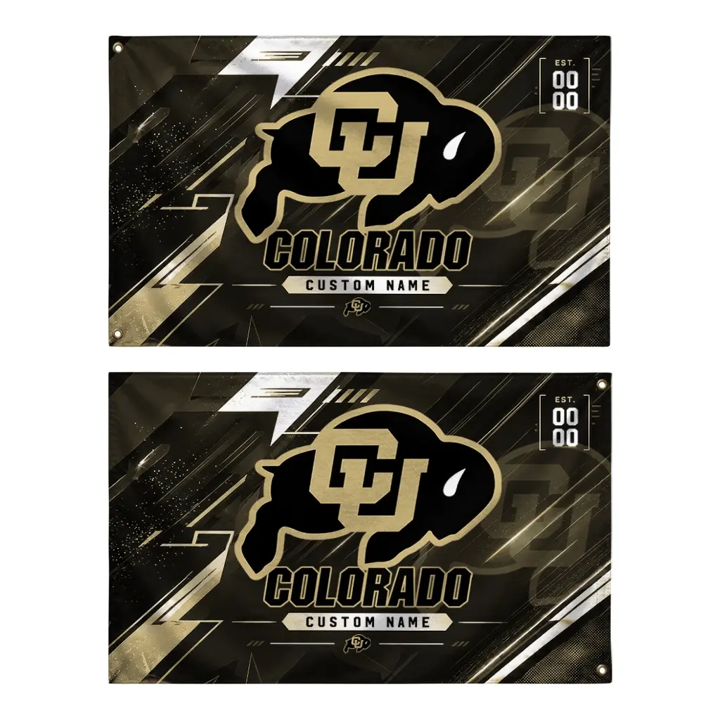 Colorado Buffaloes House Flag Personalized Speed Slashes Gold Fashion Forward Colorado Buffaloes House Flag Personalized Speed Slashes Gold Fashion Forward