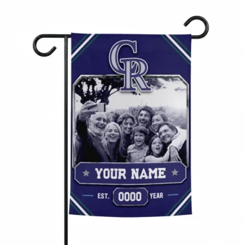 Colorado Rockies Garden Flag - Custom Photo Frame Blue