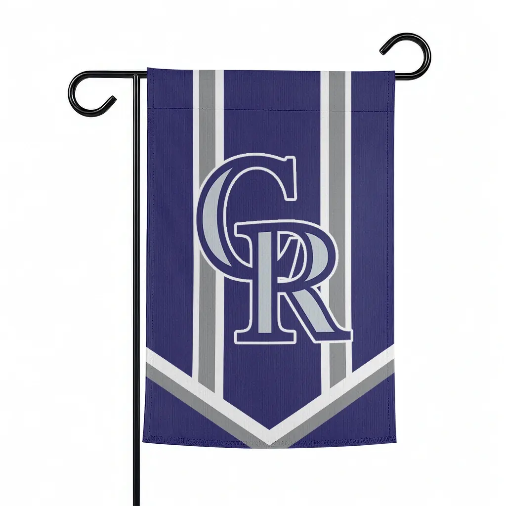 Colorado Rockies Garden Flag Customized Chevron Stripes Blue Best Selling Colorado Rockies Garden Flag Customized Chevron Stripes Blue Best Selling