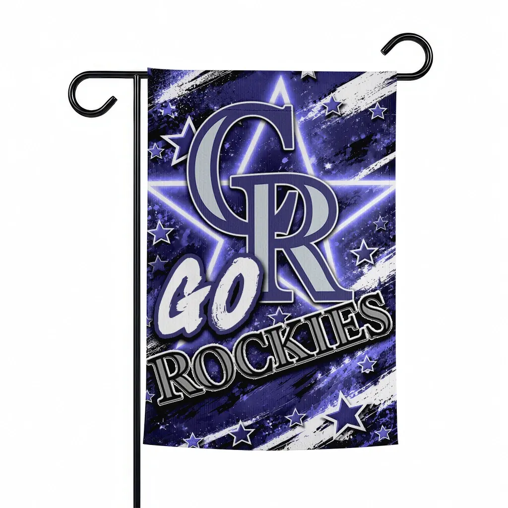 Colorado Rockies Garden Flag Personalized Glowing Star Blue Best Selling Colorado Rockies Garden Flag Personalized Glowing Star Blue Best Selling