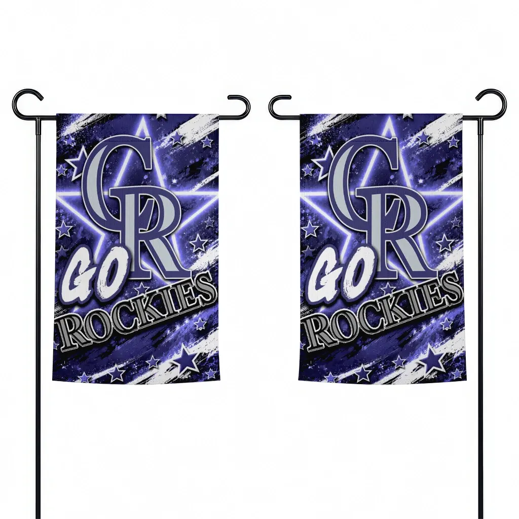 Colorado Rockies Garden Flag Personalized Glowing Star Blue Fashion Forward Colorado Rockies Garden Flag Personalized Glowing Star Blue Fashion Forward