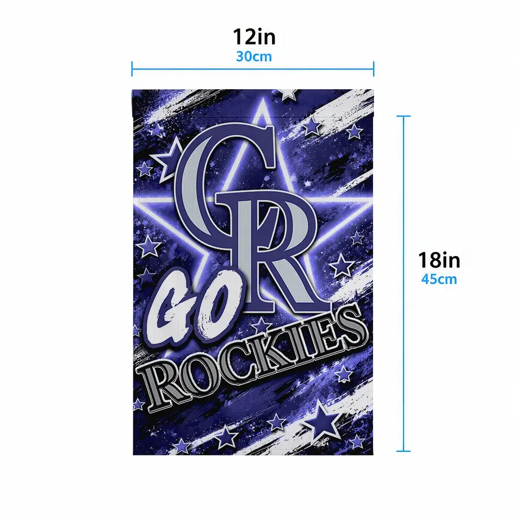 Colorado Rockies Garden Flag Personalized Glowing Star Blue High Quality Colorado Rockies Garden Flag Personalized Glowing Star Blue High Quality