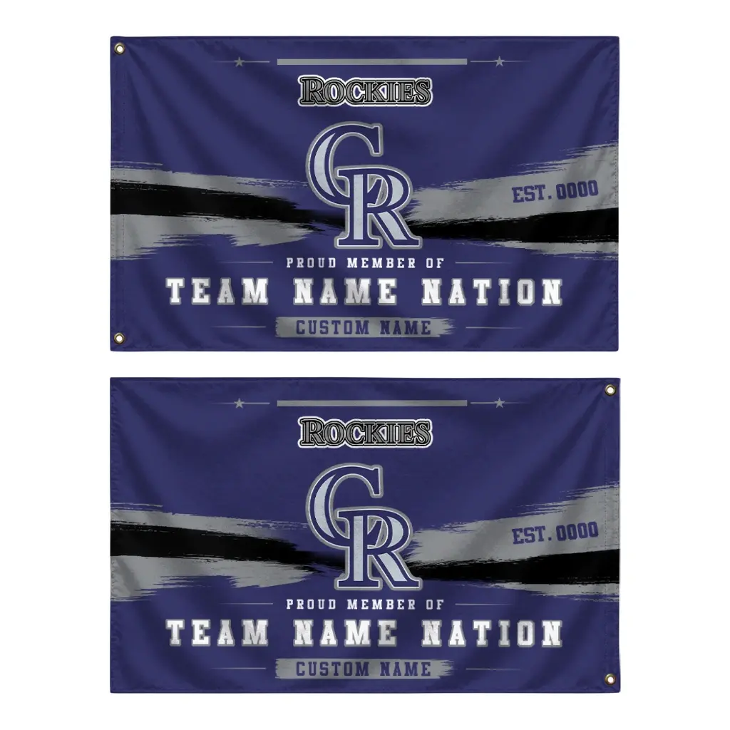 Colorado Rockies House Flag Customized Brushed Streaks Blue Fashion Forward Colorado Rockies House Flag Customized Brushed Streaks Blue Fashion Forward