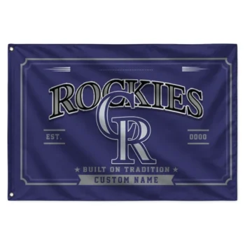 Colorado Rockies House Flag Customized Ornate Border Blue Best Selling