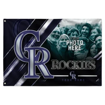 Colorado Rockies House Flag Personalized Diagonal Stripes Blue Best Selling