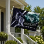 Colorado Rockies House Flag Personalized Diagonal Stripes Blue Best Selling
