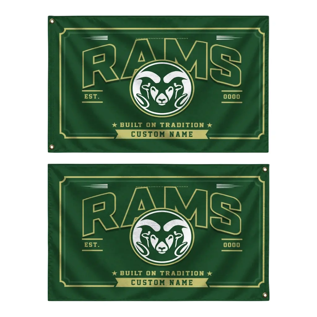 Colorado State Rams House Flag Customized Ornate Border Green Fashion Forward Colorado State Rams House Flag Customized Ornate Border Green Fashion Forward