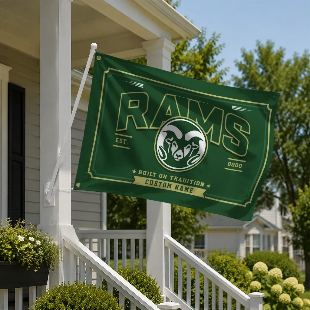 Colorado State Rams House Flag Customized Ornate Border Green New Arrival Colorado State Rams House Flag Customized Ornate Border Green New Arrival