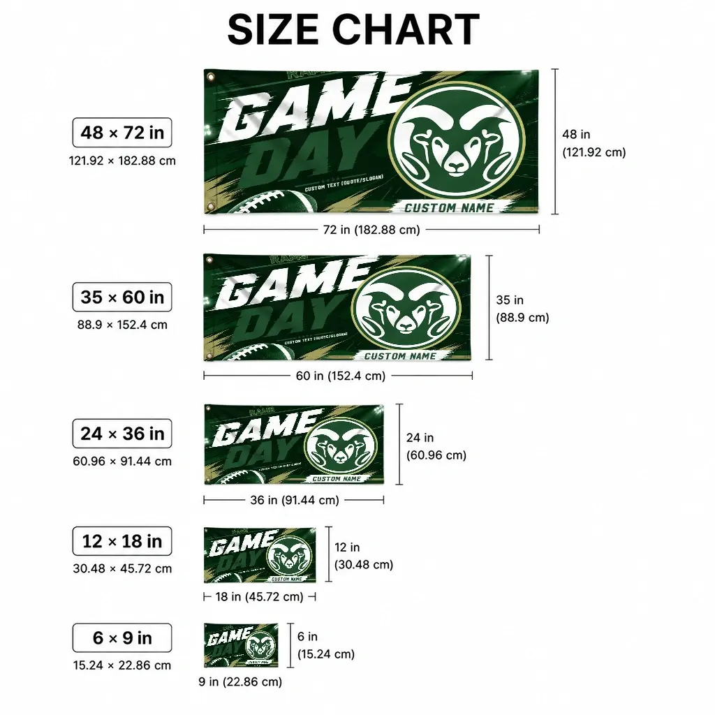 Colorado State Rams House Flag Personalized Action Streaks Green High Quality Colorado State Rams House Flag Personalized Action Streaks Green High Quality