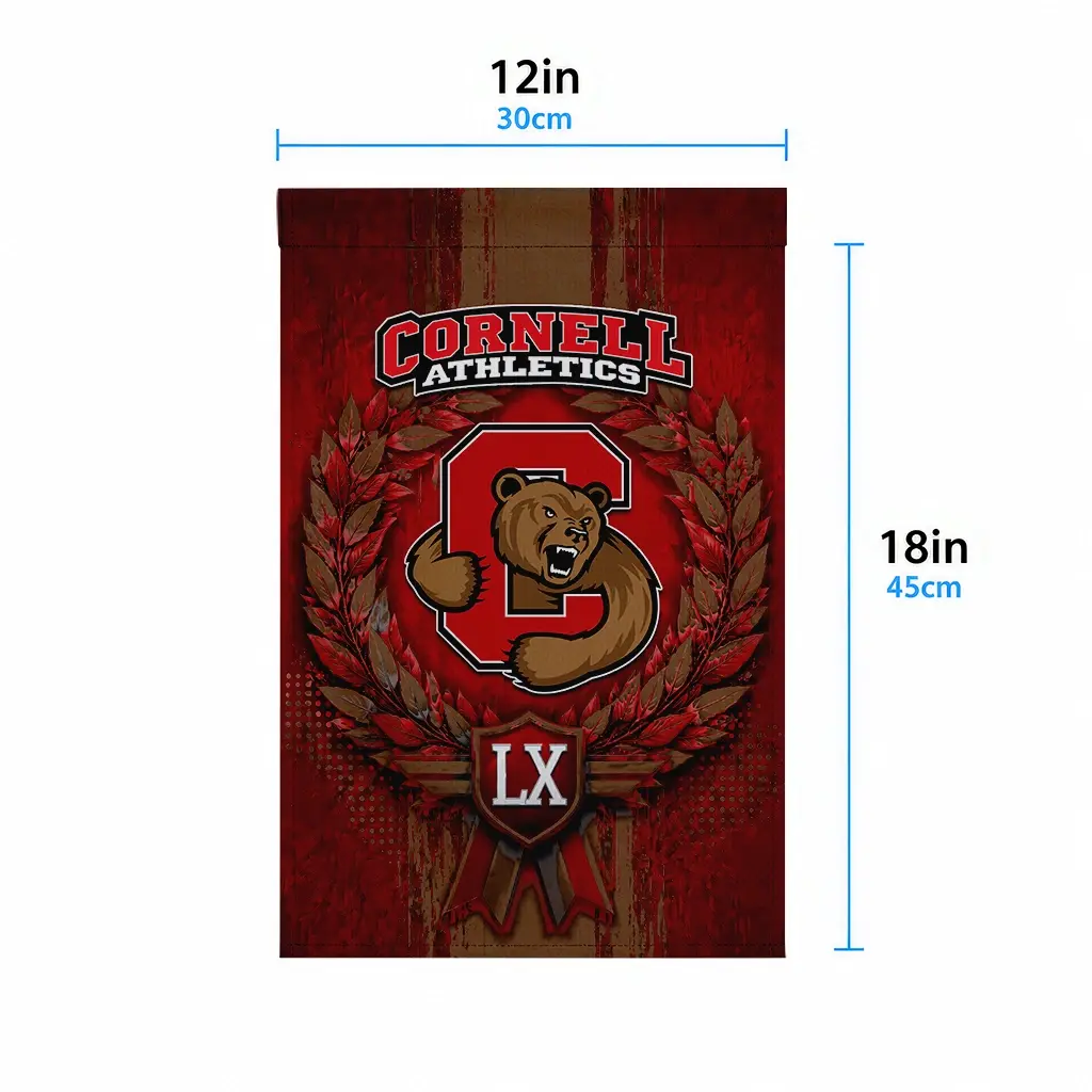 Cornell Big Red Garden Flag Personalized Laurel Wreath Red High Quality Cornell Big Red Garden Flag Personalized Laurel Wreath Red High Quality