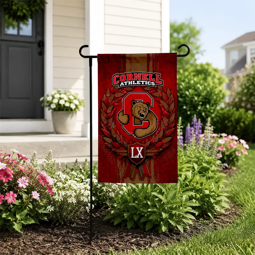 Cornell Big Red Garden Flag Personalized Laurel Wreath Red New Arrival Cornell Big Red Garden Flag Personalized Laurel Wreath Red New Arrival