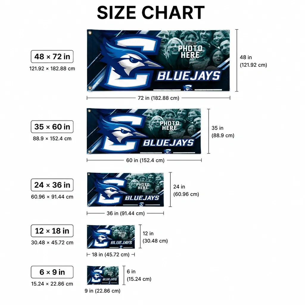 Creighton Bluejays House Flag Custom Diagonal Stripes Blue High Quality Creighton Bluejays House Flag Custom Diagonal Stripes Blue High Quality