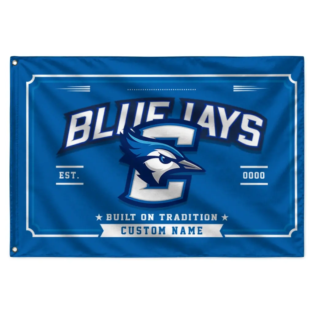 Creighton Bluejays House Flag Personalized Ornate Border Blue Best Selling Creighton Bluejays House Flag Personalized Ornate Border Blue Best Selling