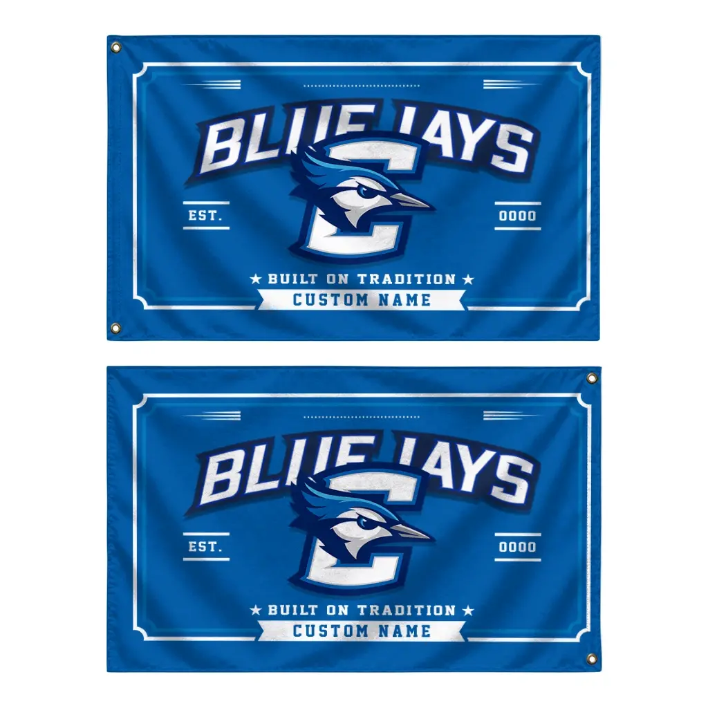 Creighton Bluejays House Flag Personalized Ornate Border Blue Fashion Forward Creighton Bluejays House Flag Personalized Ornate Border Blue Fashion Forward