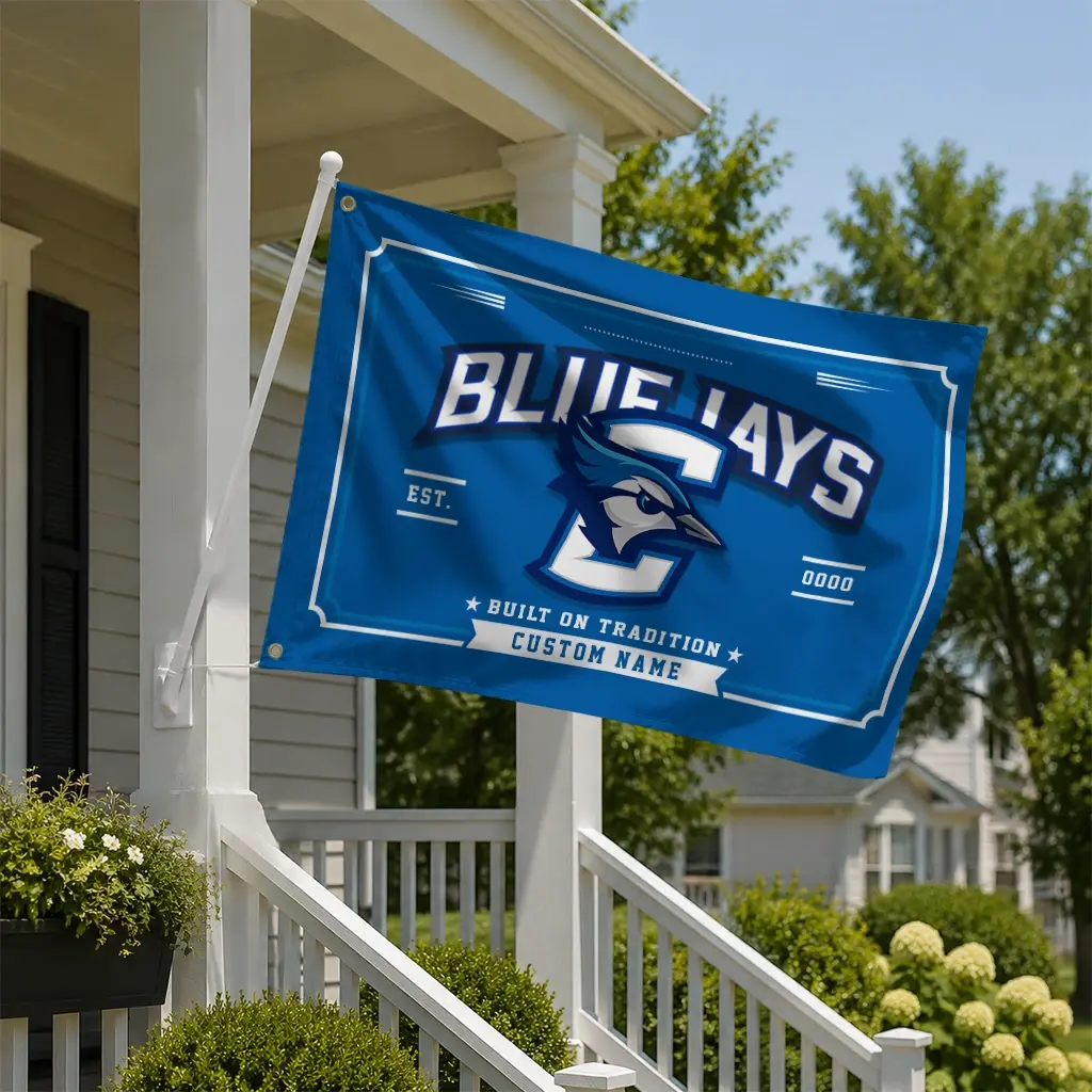 Creighton Bluejays House Flag Personalized Ornate Border Blue New Arrival Creighton Bluejays House Flag Personalized Ornate Border Blue New Arrival