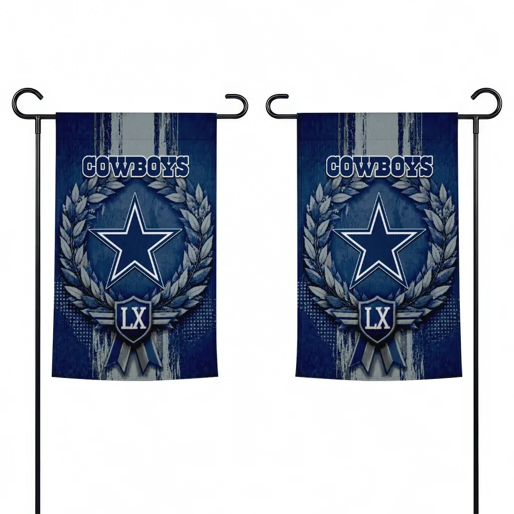 Dallas Cowboys Garden Flag Custom Laurel Wreath Blue Fashion Forward Dallas Cowboys Garden Flag Custom Laurel Wreath Blue Fashion Forward