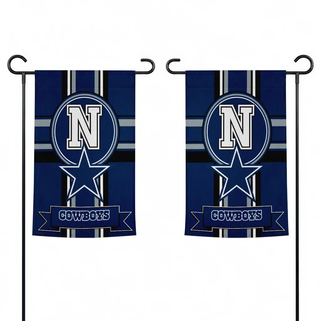 Dallas Cowboys Garden Flag Customized Circle Medallion Blue Fashion Forward Dallas Cowboys Garden Flag Customized Circle Medallion Blue Fashion Forward