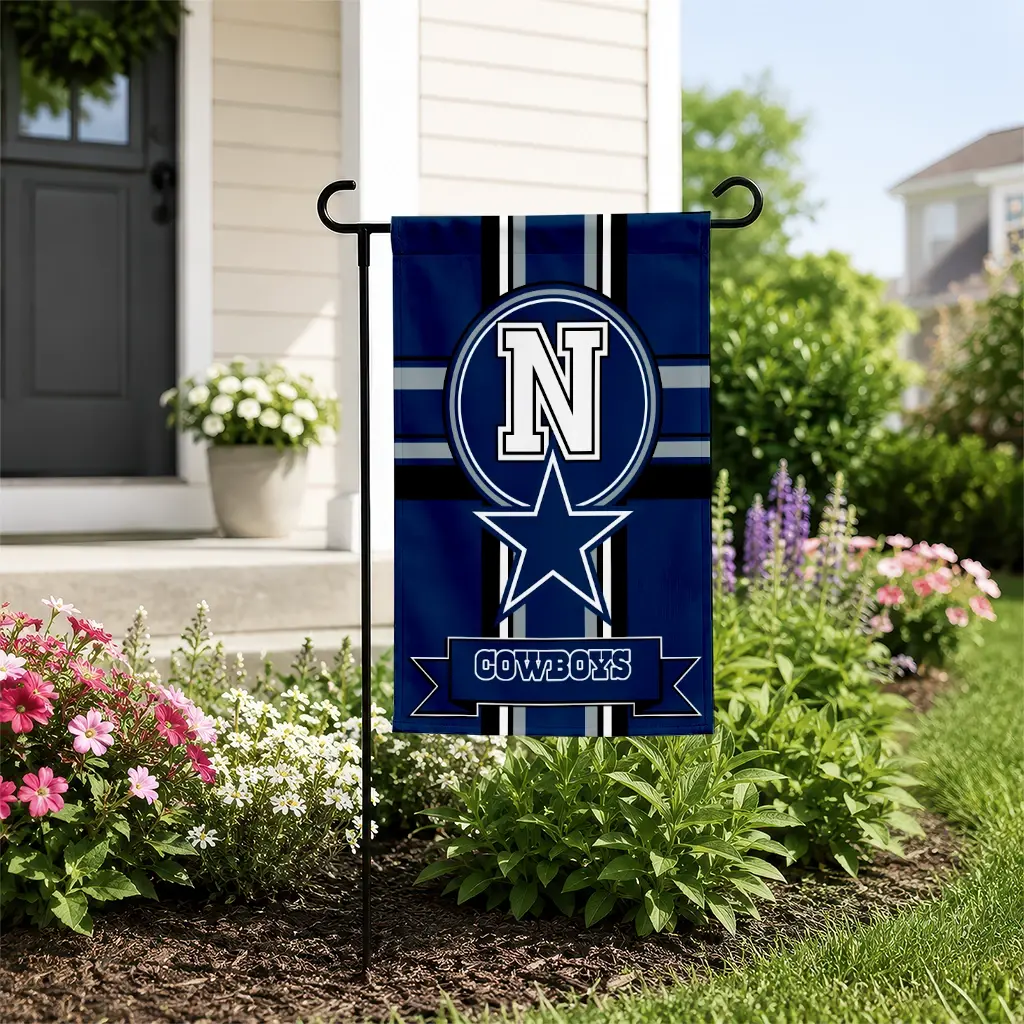 Dallas Cowboys Garden Flag Customized Circle Medallion Blue New Arrival Dallas Cowboys Garden Flag Customized Circle Medallion Blue New Arrival
