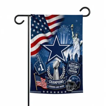 Dallas Cowboys Garden Flag - Customized Icon Collage Blue