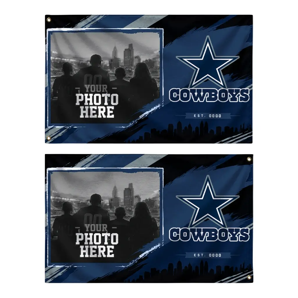 Dallas Cowboys House Flag Custom Framed Photo Blue Black Fashion Forward Dallas Cowboys House Flag Custom Framed Photo Blue Black Fashion Forward