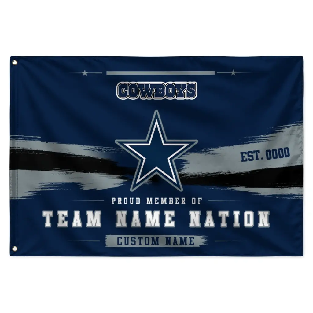 Dallas Cowboys House Flag Customized Brushed Streaks Blue Best Selling Dallas Cowboys House Flag Customized Brushed Streaks Blue Best Selling