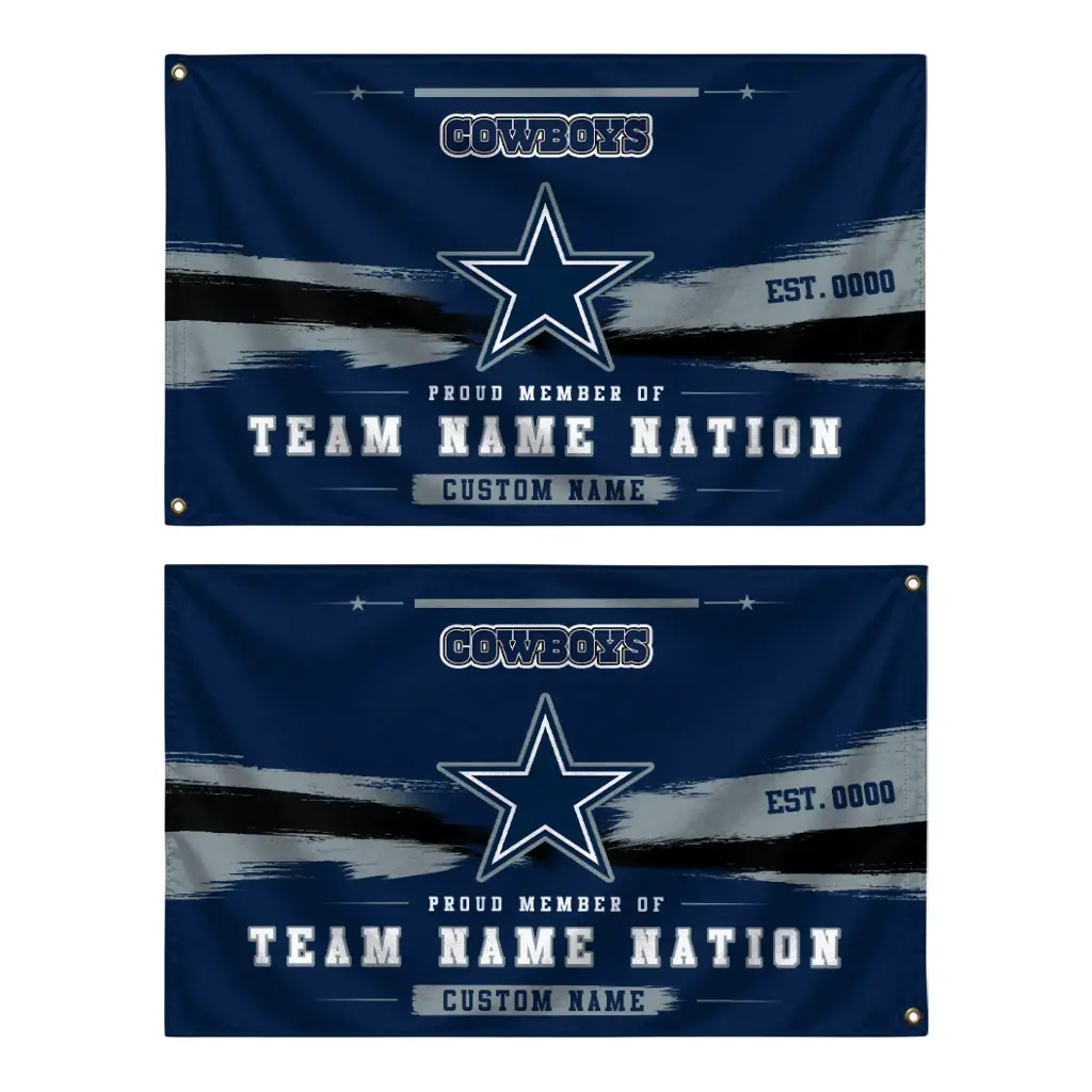 Dallas Cowboys House Flag Customized Brushed Streaks Blue Fashion Forward Dallas Cowboys House Flag Customized Brushed Streaks Blue Fashion Forward