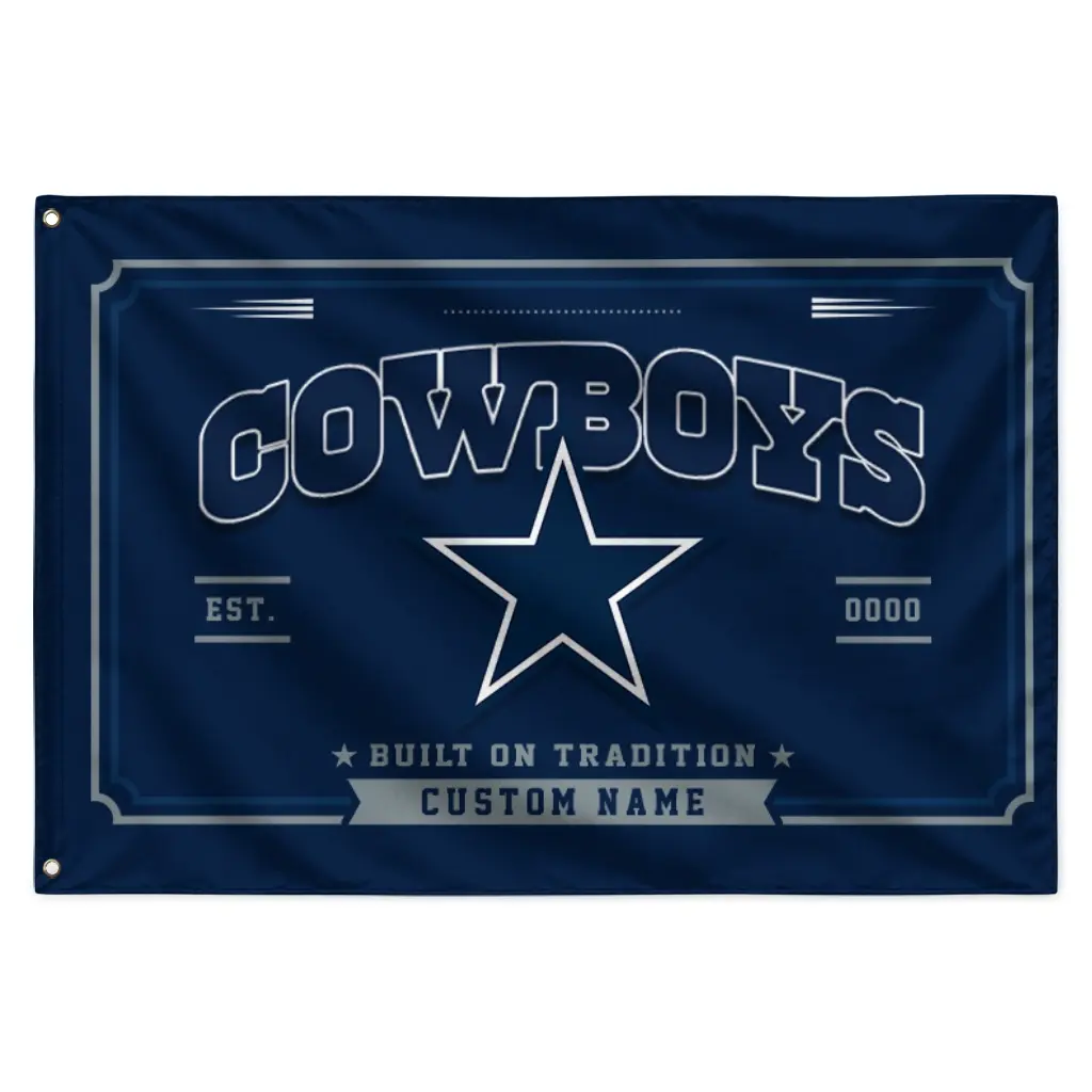 Dallas Cowboys House Flag Customized Ornate Border Blue Best Selling Dallas Cowboys House Flag Customized Ornate Border Blue Best Selling