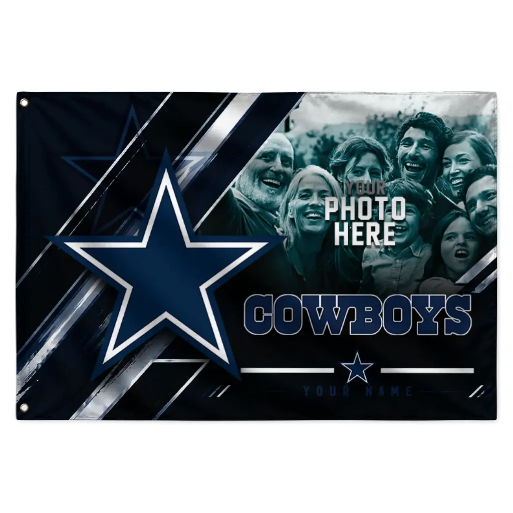 Dallas Cowboys House Flag Personalized Diagonal Stripes Blue Best Selling Dallas Cowboys House Flag Personalized Diagonal Stripes Blue Best Selling