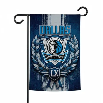 Dallas Mavericks Garden Flag Custom Laurel Wreath Blue Best Selling