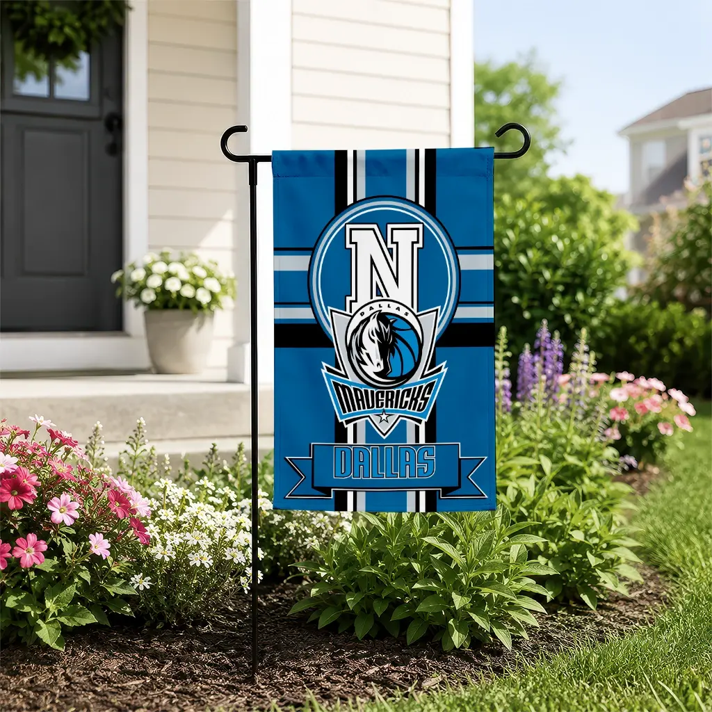 Dallas Mavericks Garden Flag Customized Circle Medallion Blue New Arrival Dallas Mavericks Garden Flag Customized Circle Medallion Blue New Arrival