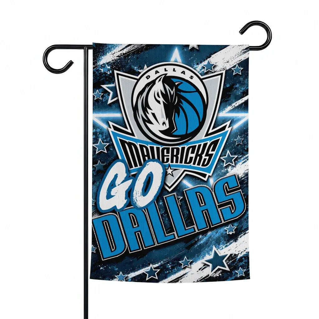 Dallas Mavericks Garden Flag Personalized Glowing Star Blue Best Selling Dallas Mavericks Garden Flag Personalized Glowing Star Blue Best Selling