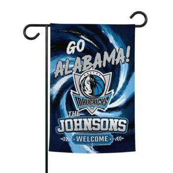 Dallas Mavericks Garden Flag Personalized Swirl Vortex Blue Best Selling