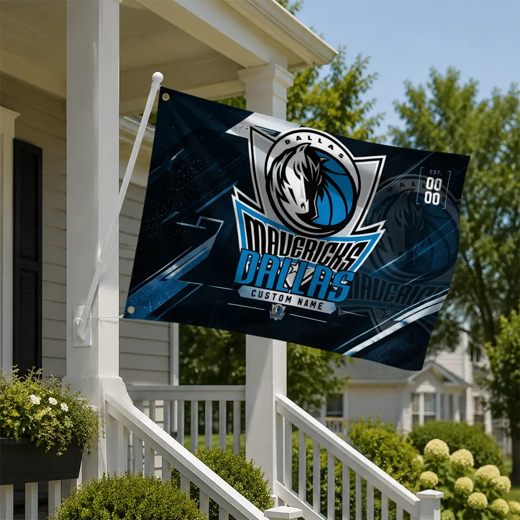 Dallas Mavericks House Flag Custom Speed Slashes Blue New Arrival Dallas Mavericks House Flag Custom Speed Slashes Blue New Arrival