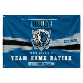 Dallas Mavericks House Flag Customized Brushed Streaks Blue Best Selling