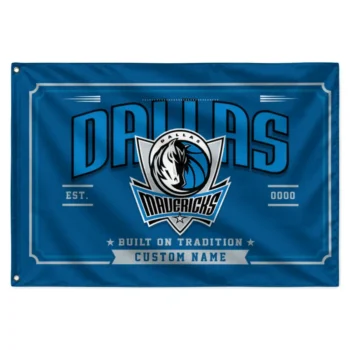 Dallas Mavericks House Flag Customized Ornate Border Blue Best Selling